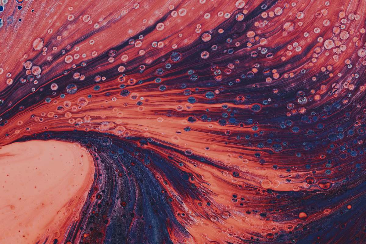 mountain red and black abstract painting outdoors