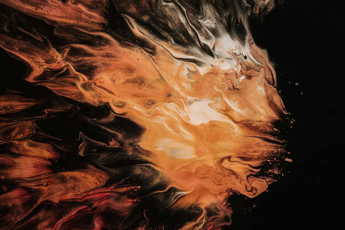 pattern orange and white smoke art