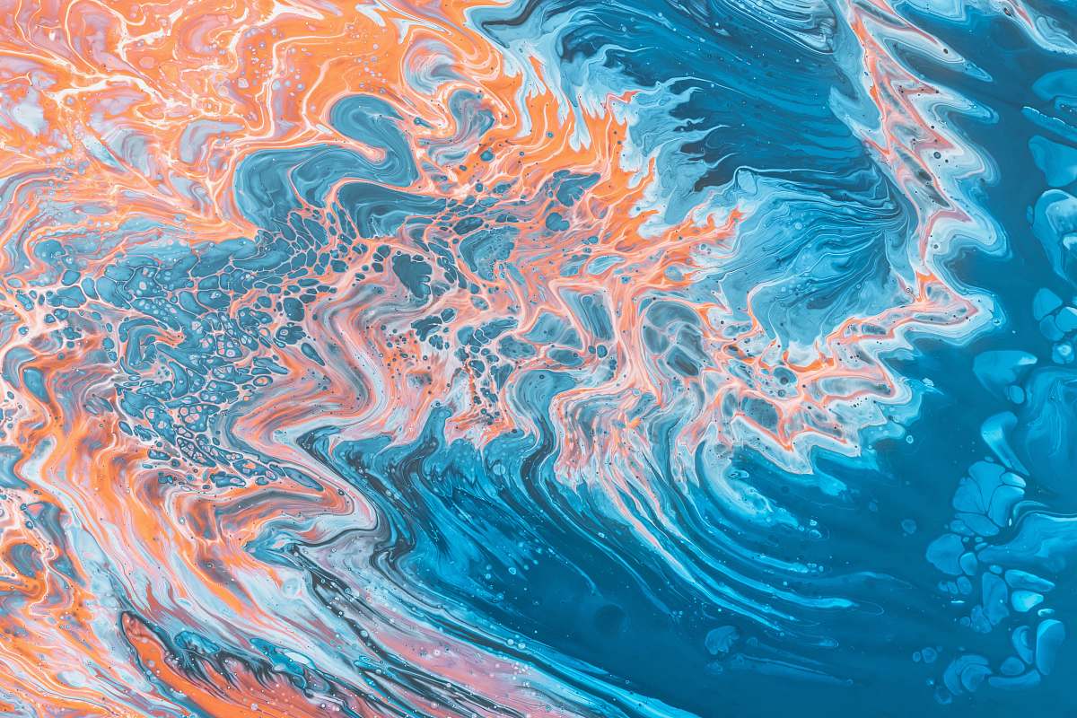 texture blue and orange abstract painting art