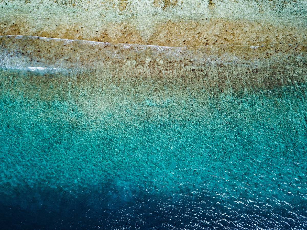 water aerial photography of shore blue