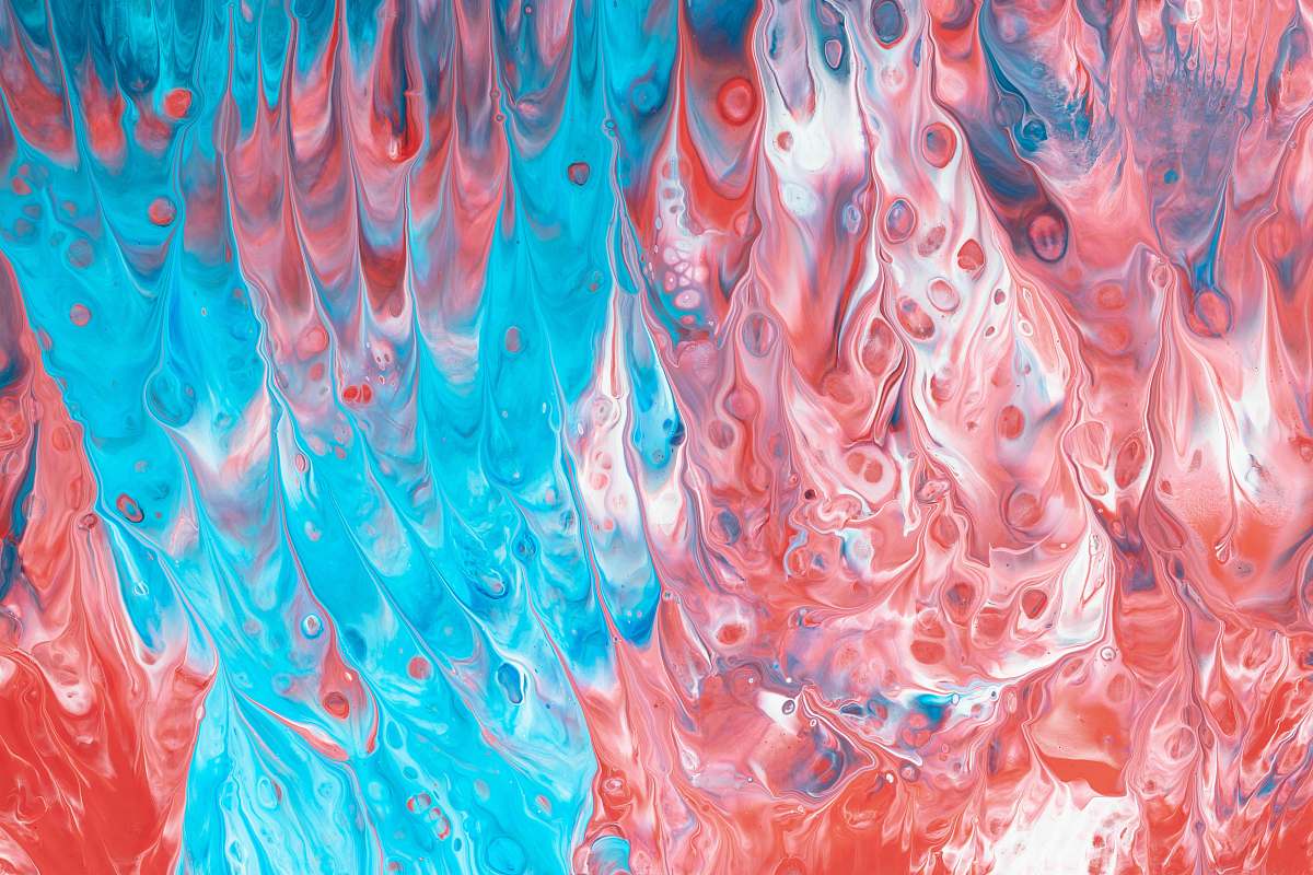 pattern blue and red abstract painting acid