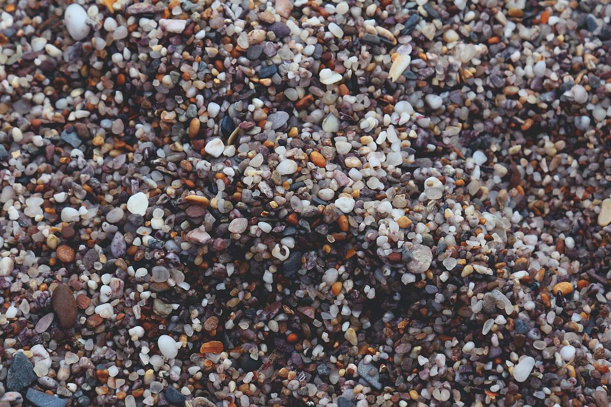 gravel multi-colored course sand pebble