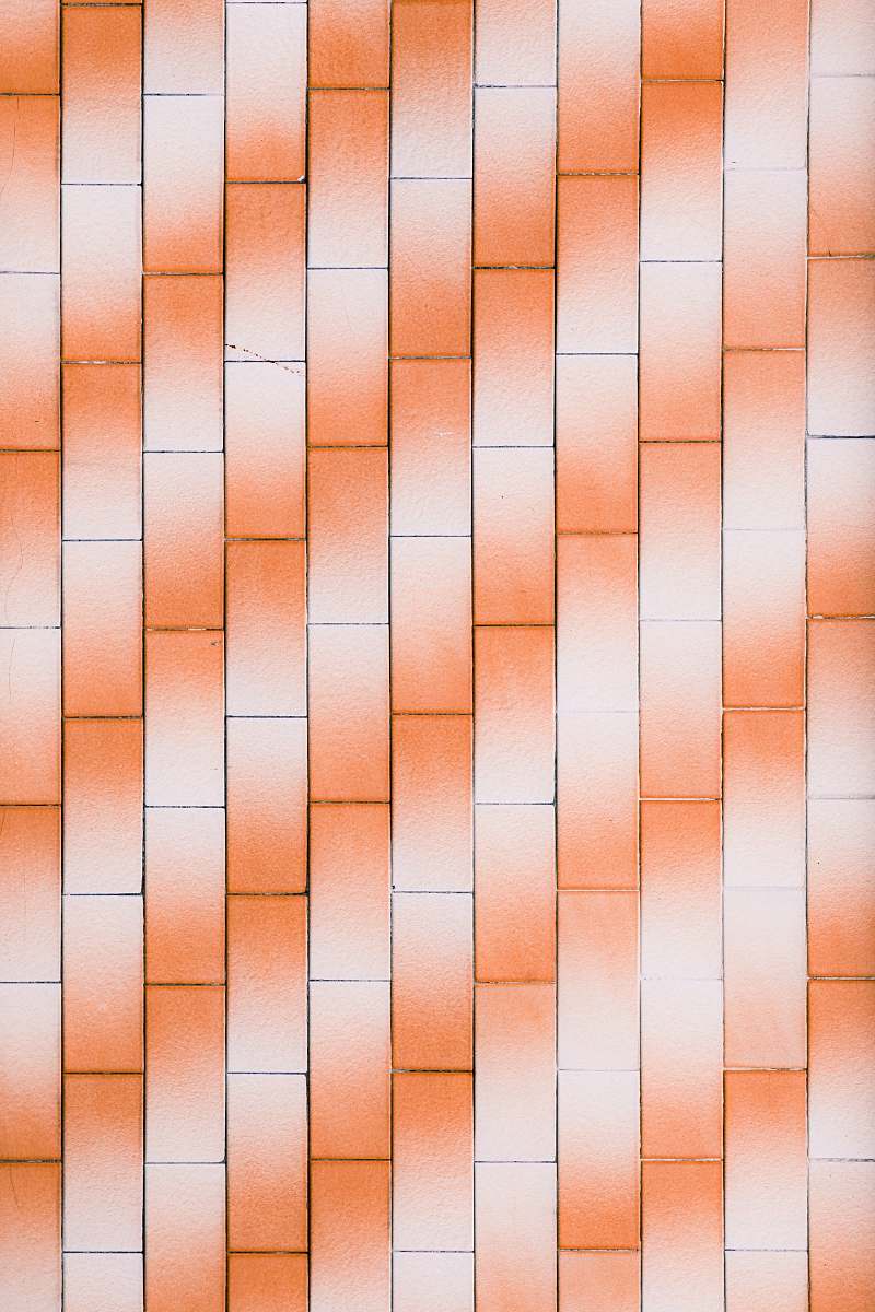 plant orange and white blocks wallpaper leaf
