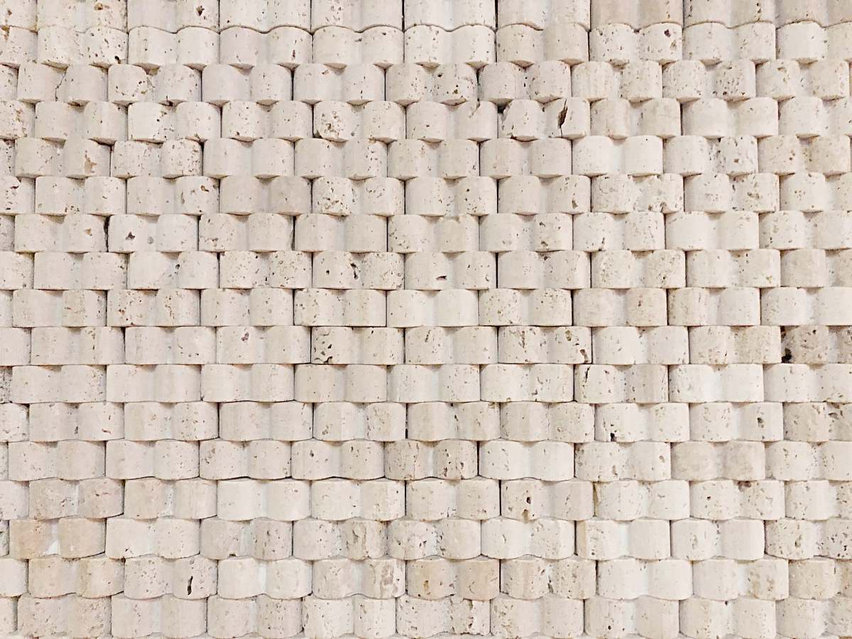 wall pile of brown wooden planks brick