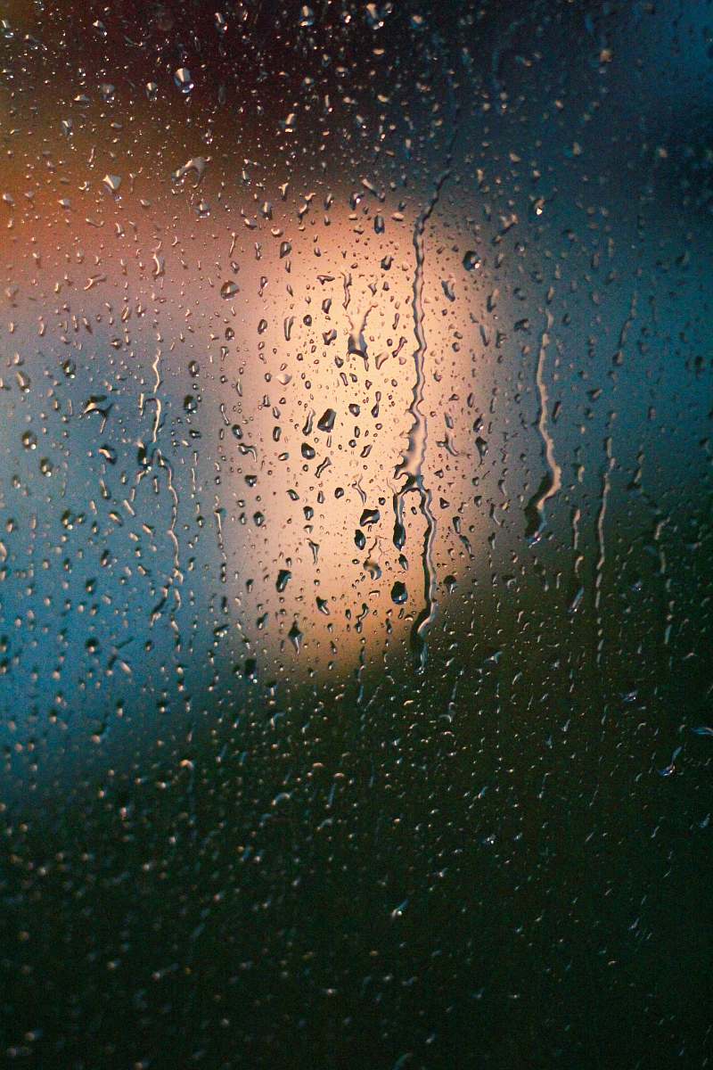 droplet rain drop on glass display