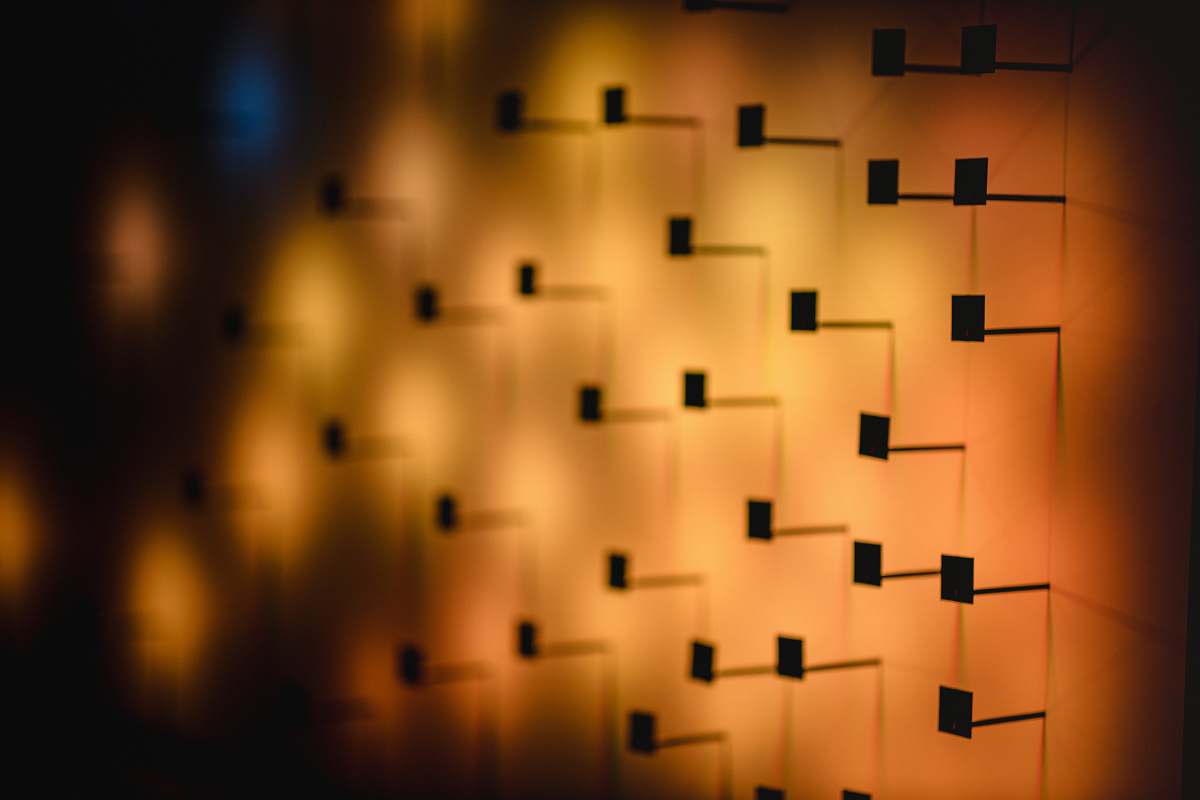 pattern yellow and black square pattern lighting