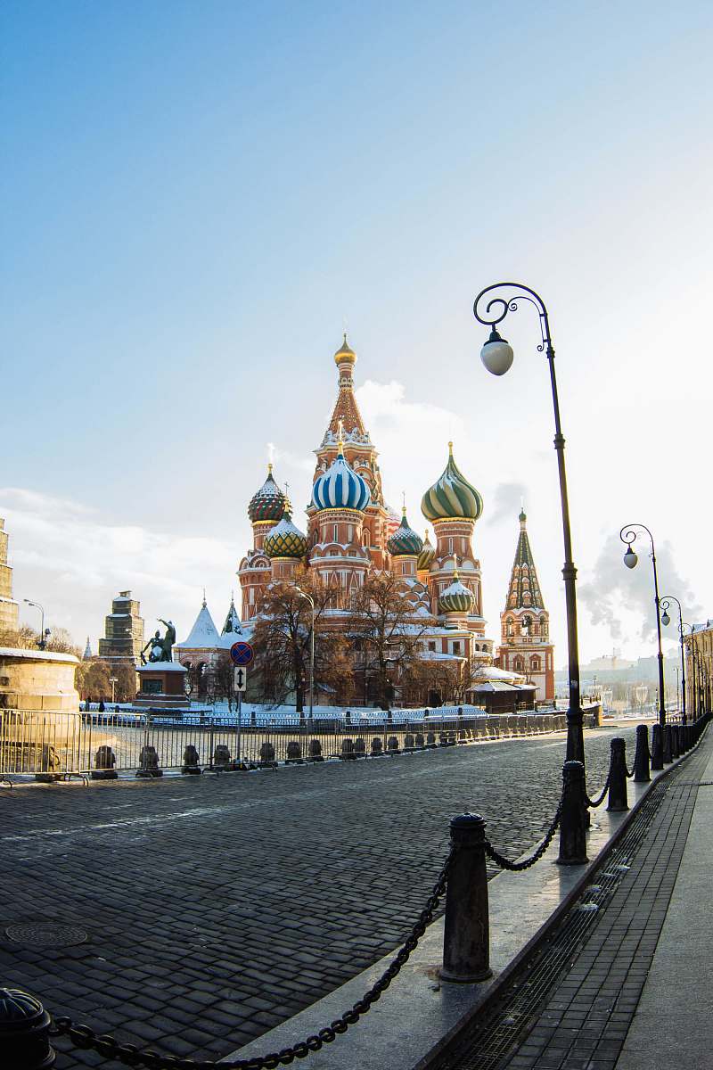  road beside St. Basil's Cathedral during daytime 