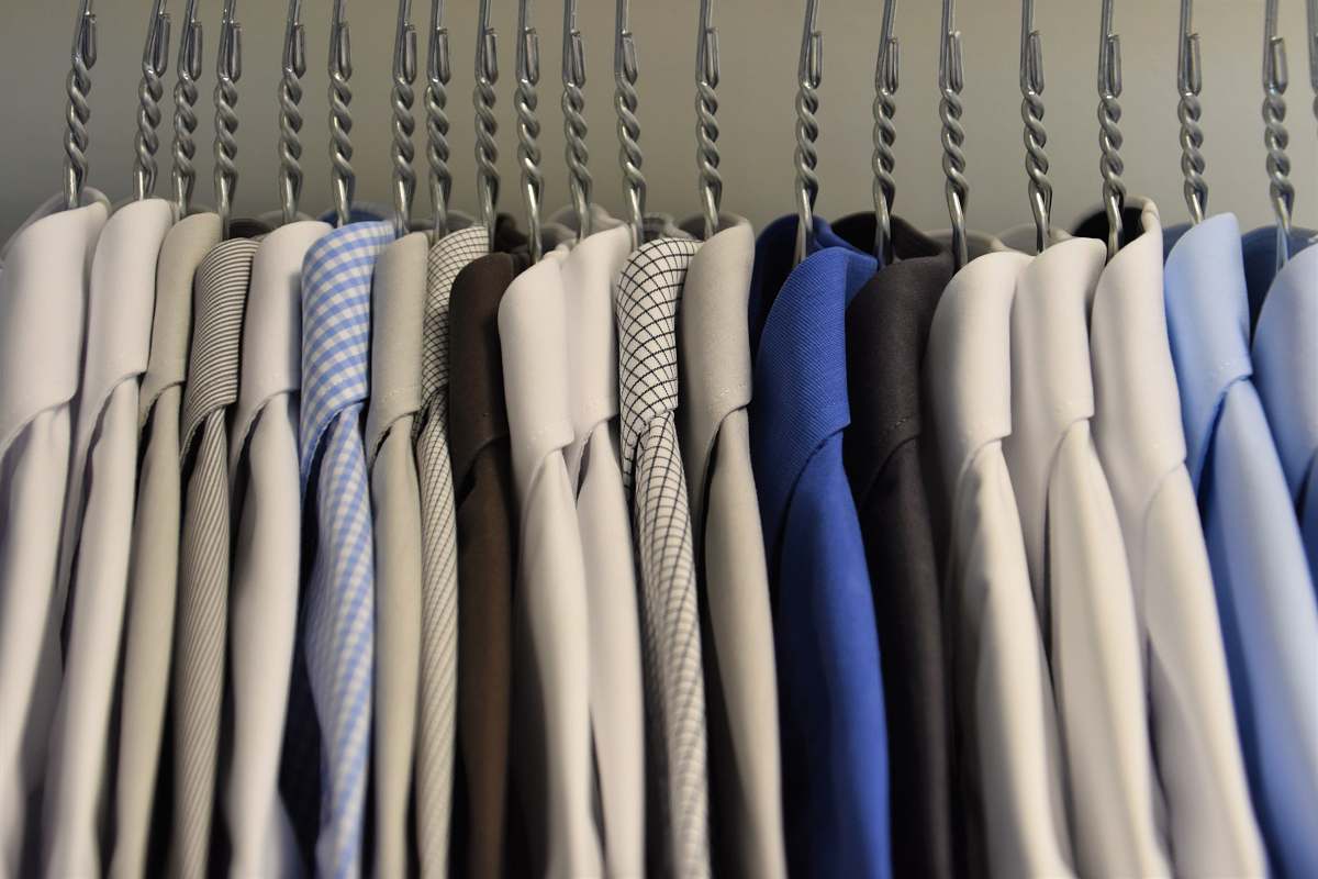 tie assorted color dress shirt lot on clothes hangers accessories