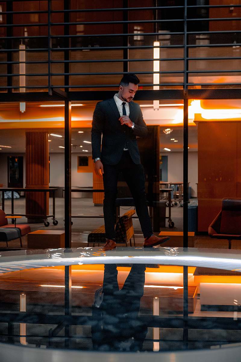 clothing man in black suit jacket suit