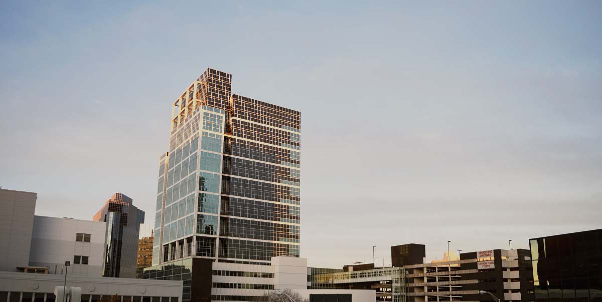 building architectural photography of white and brown concrete building newark