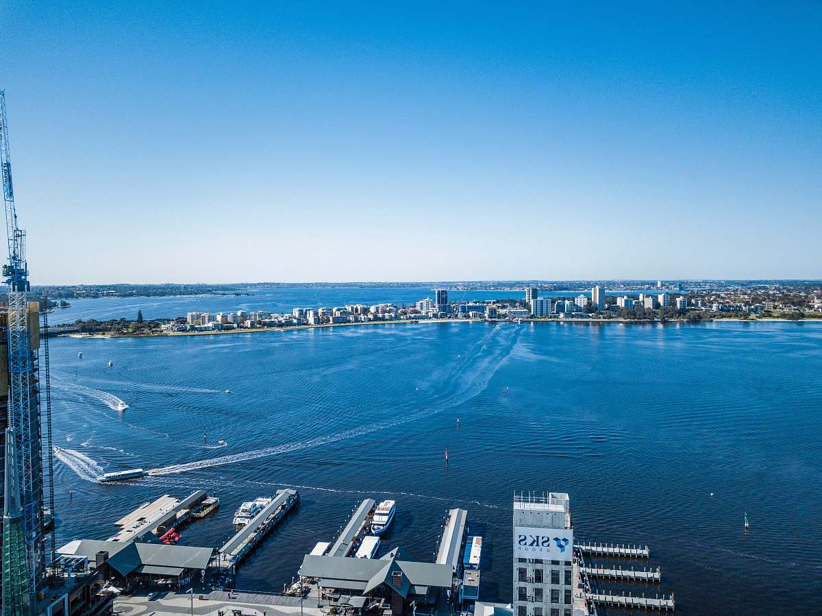 perth ship dock aerial view
