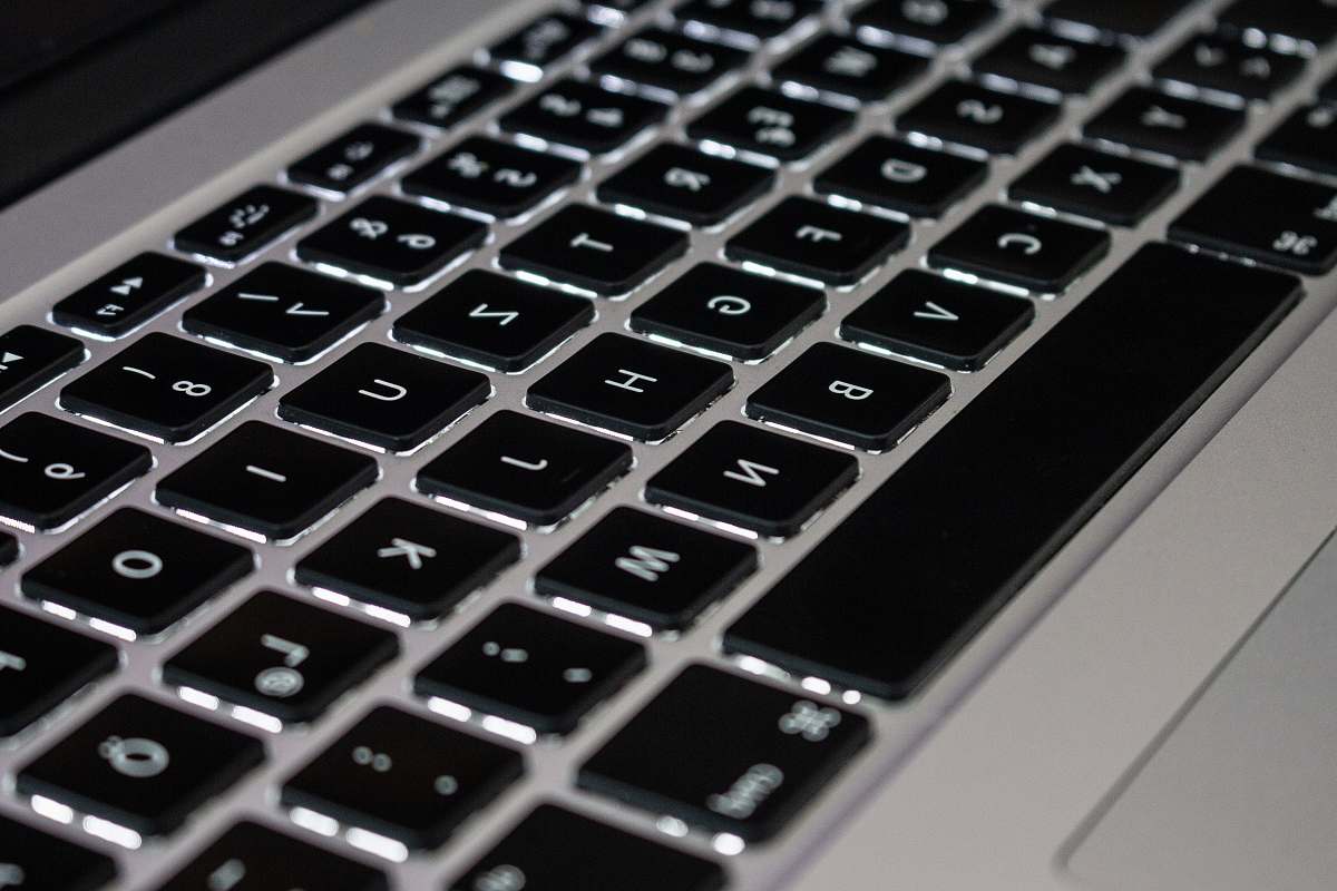 computer gray laptop computer in close-up photo computer hardware