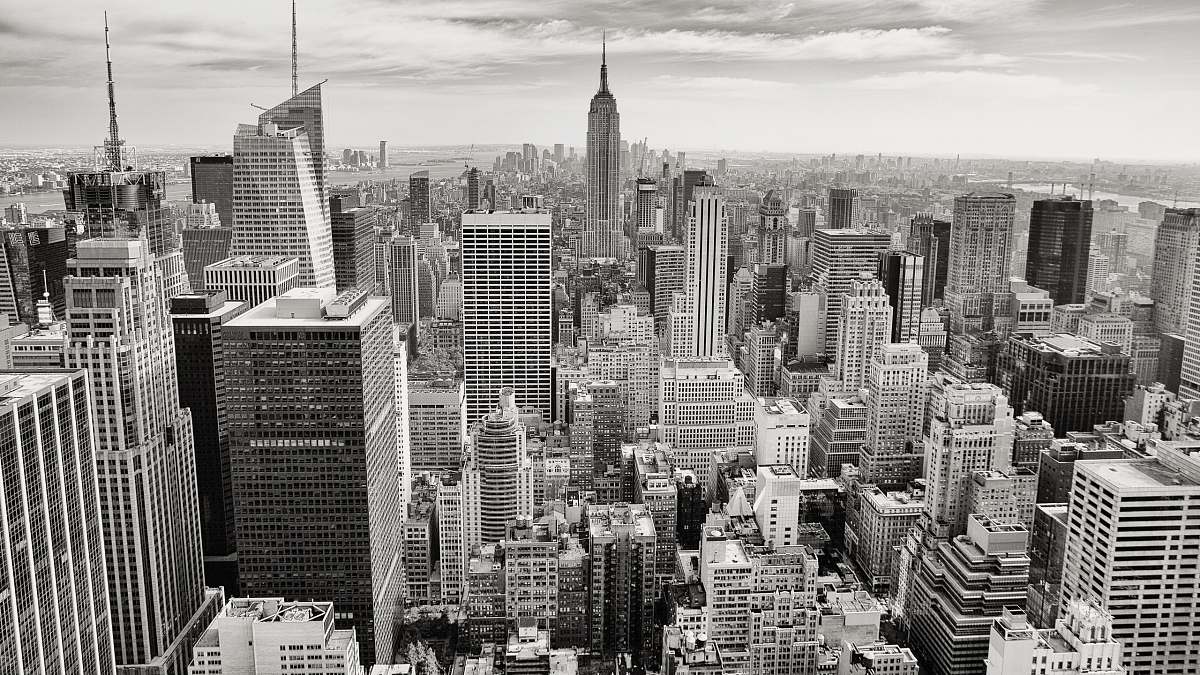 city grayscale photography of New York city skyscraper