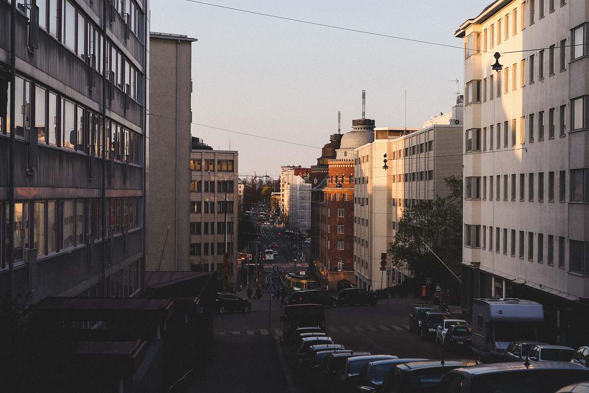 city aerial photo of road metropolis