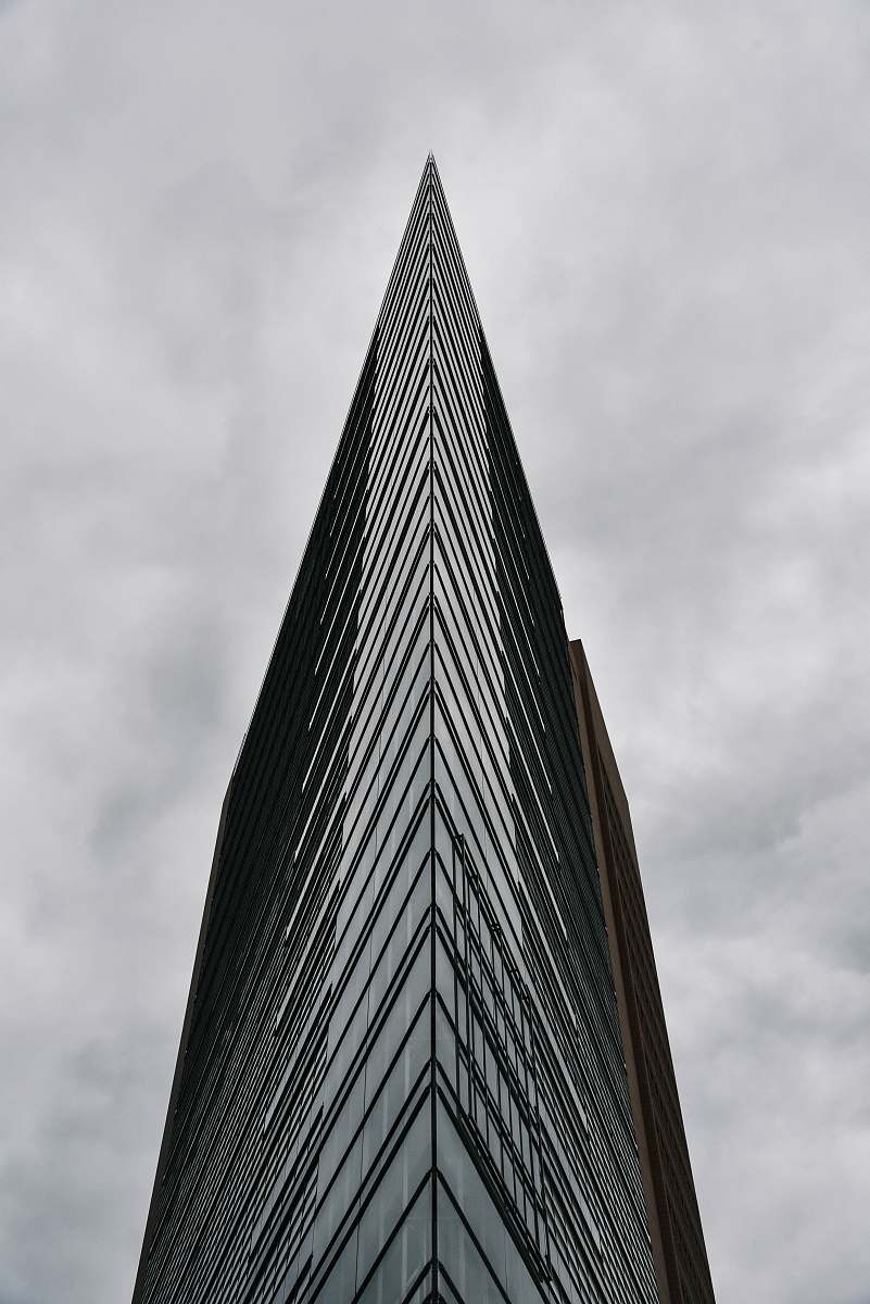 architecture aerial photography of high rise building black-and-white