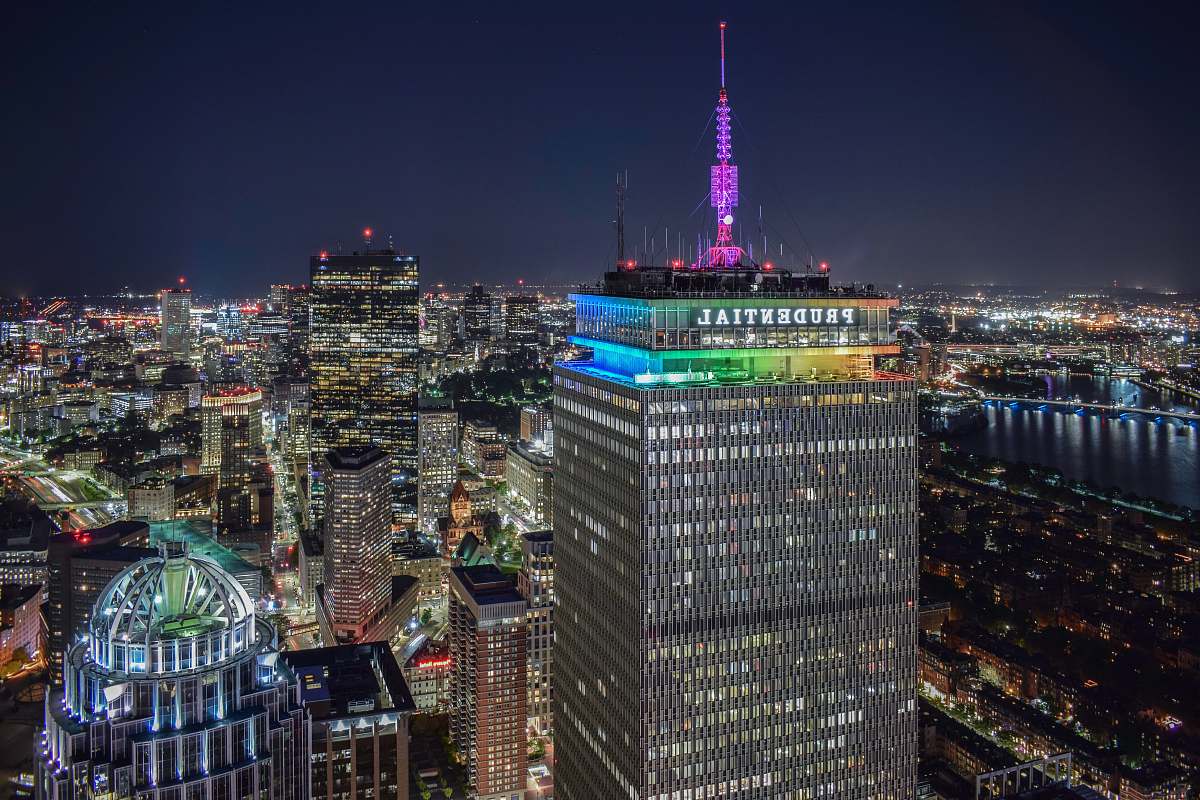 city aerial view photo of Prudential building town