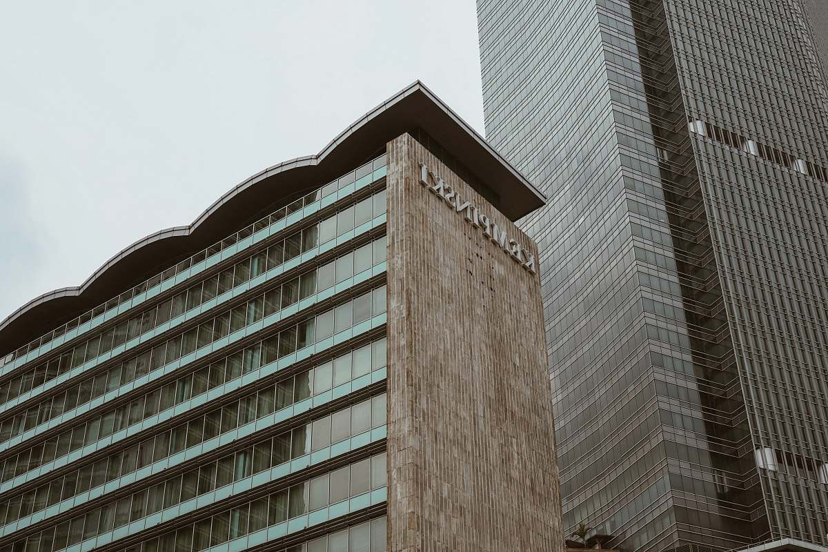 urban architectural photo of black and brown building office building