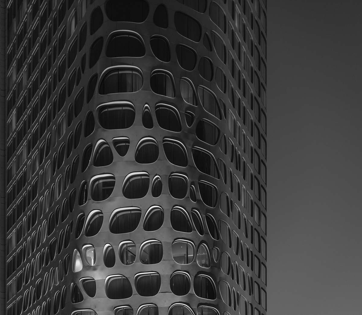 city architectural photography of building black-and-white