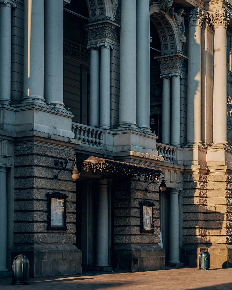 architecture architectural photography of gray and white house column