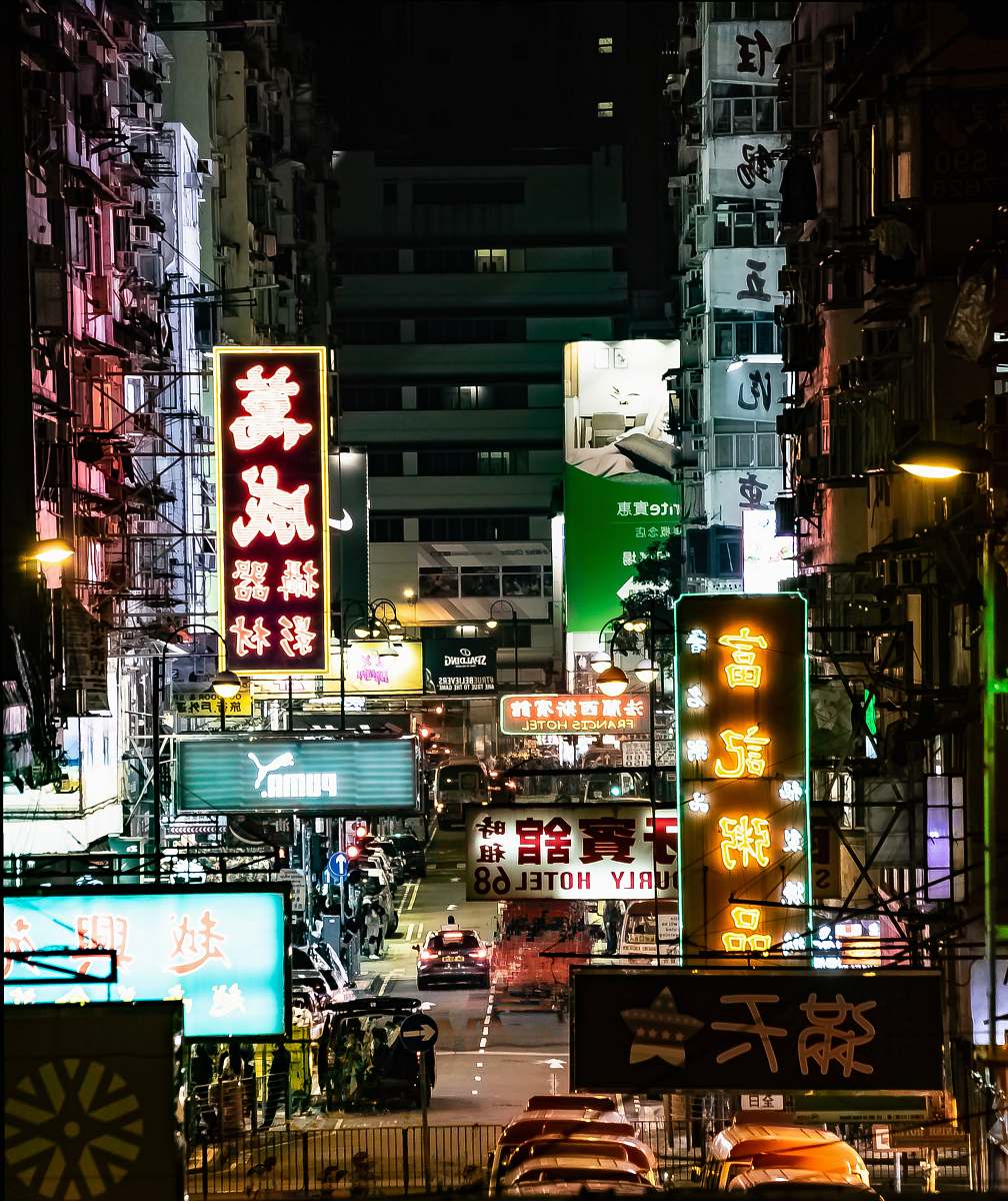 city assorted-color kanji neon signages metropolis
