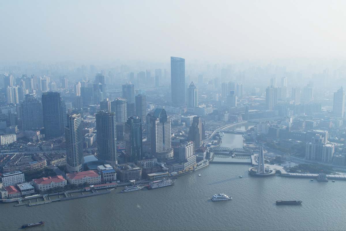 Shanghai Bird's Eye View Of City Buildings China Image Free Photo