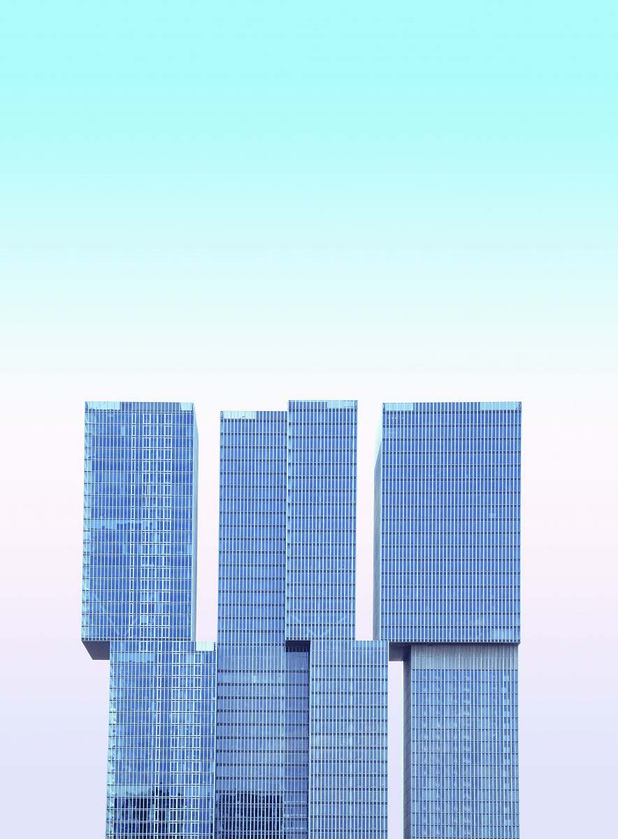 skyscraper birds eye view of gray buildings city