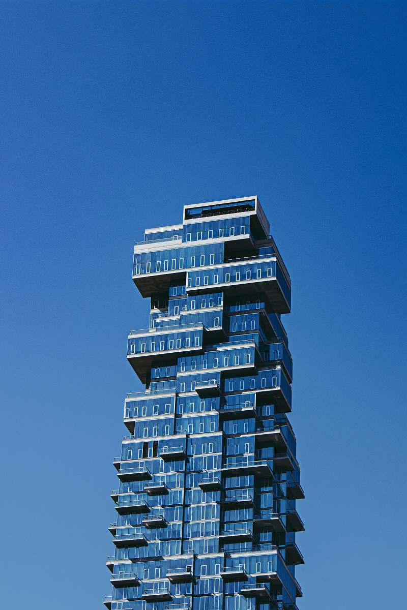 condo blue high-rise building housing