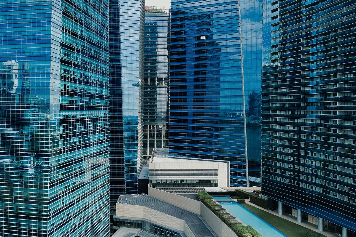 city curtain wall buildings office building