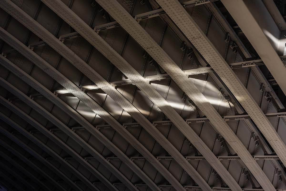 architecture gray roof lighting