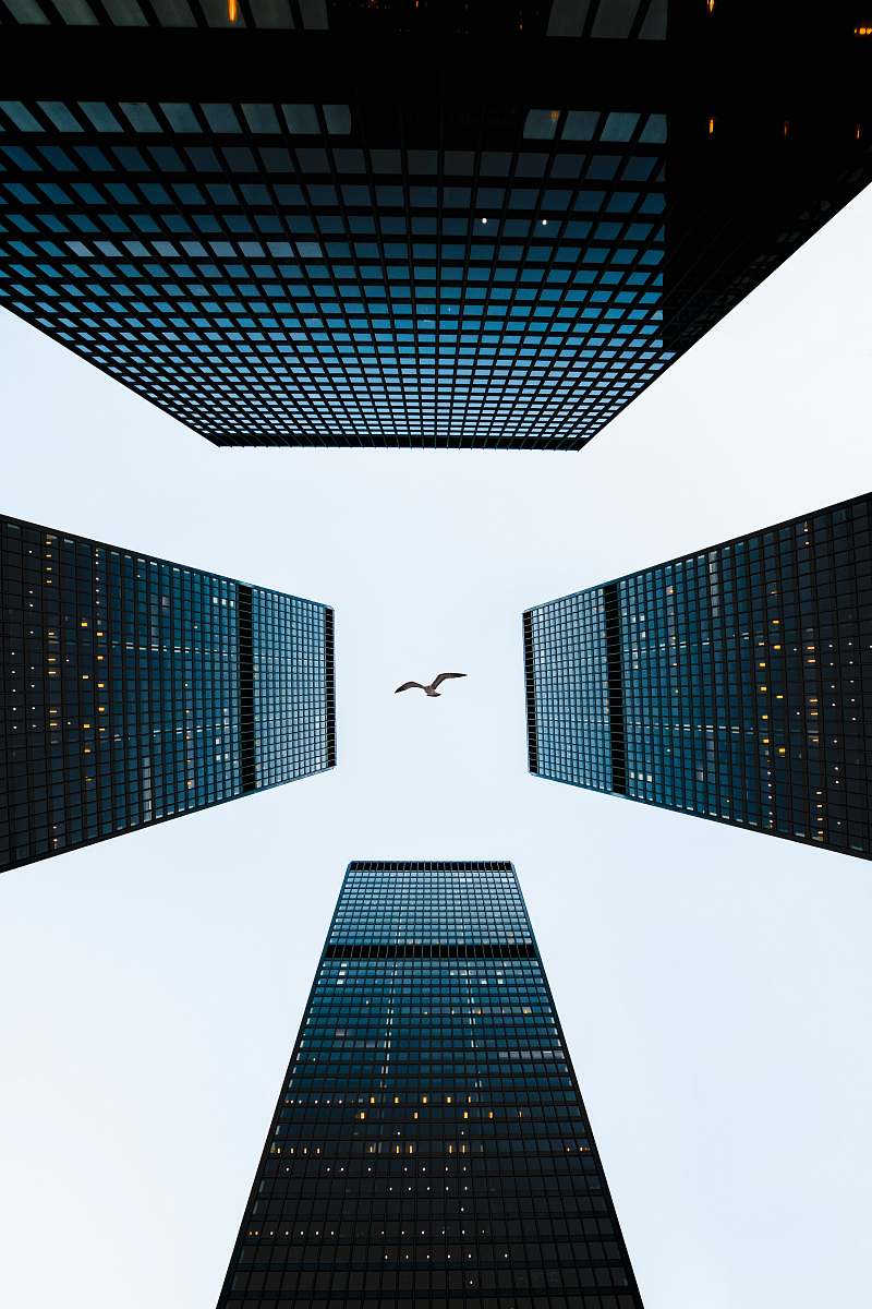 city low-angle photography of buildings in the city high rise