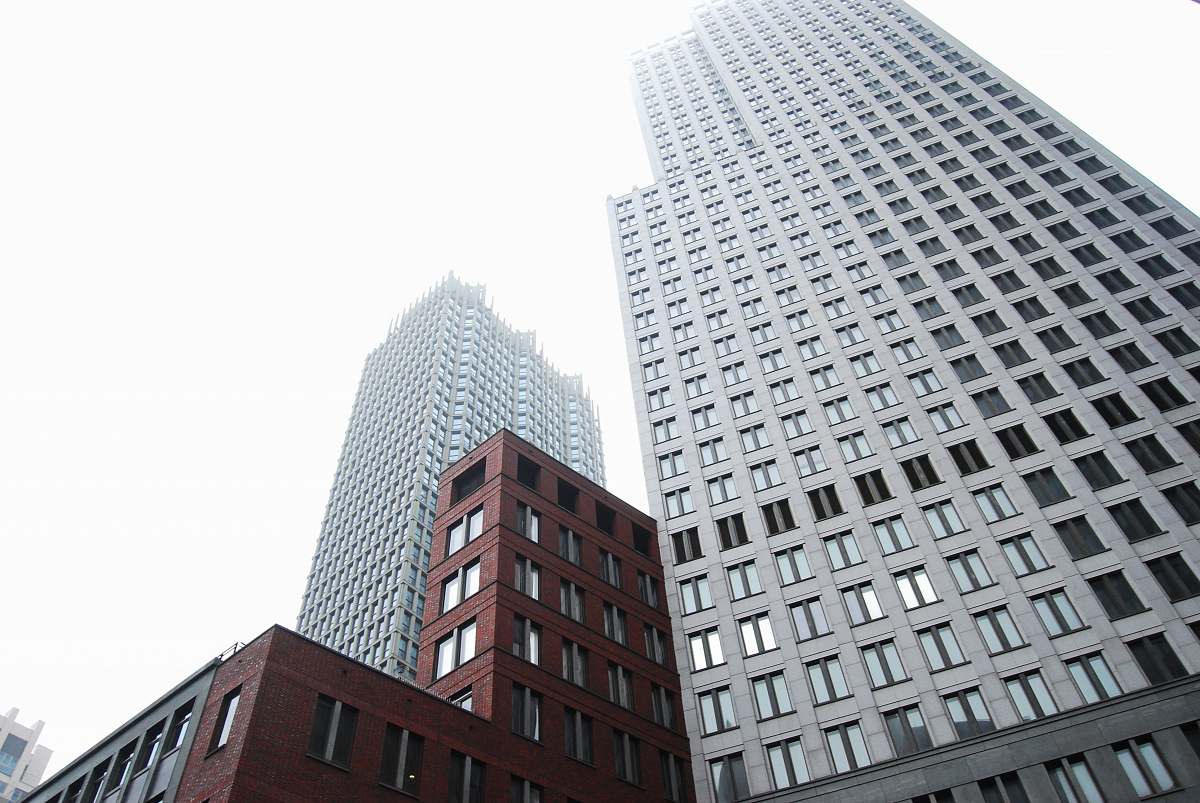 city low angle view photography o high rise buildings office building
