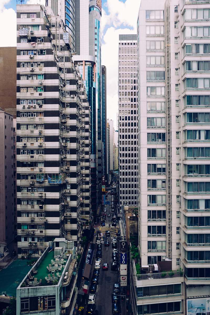 city top view of city buildings housing