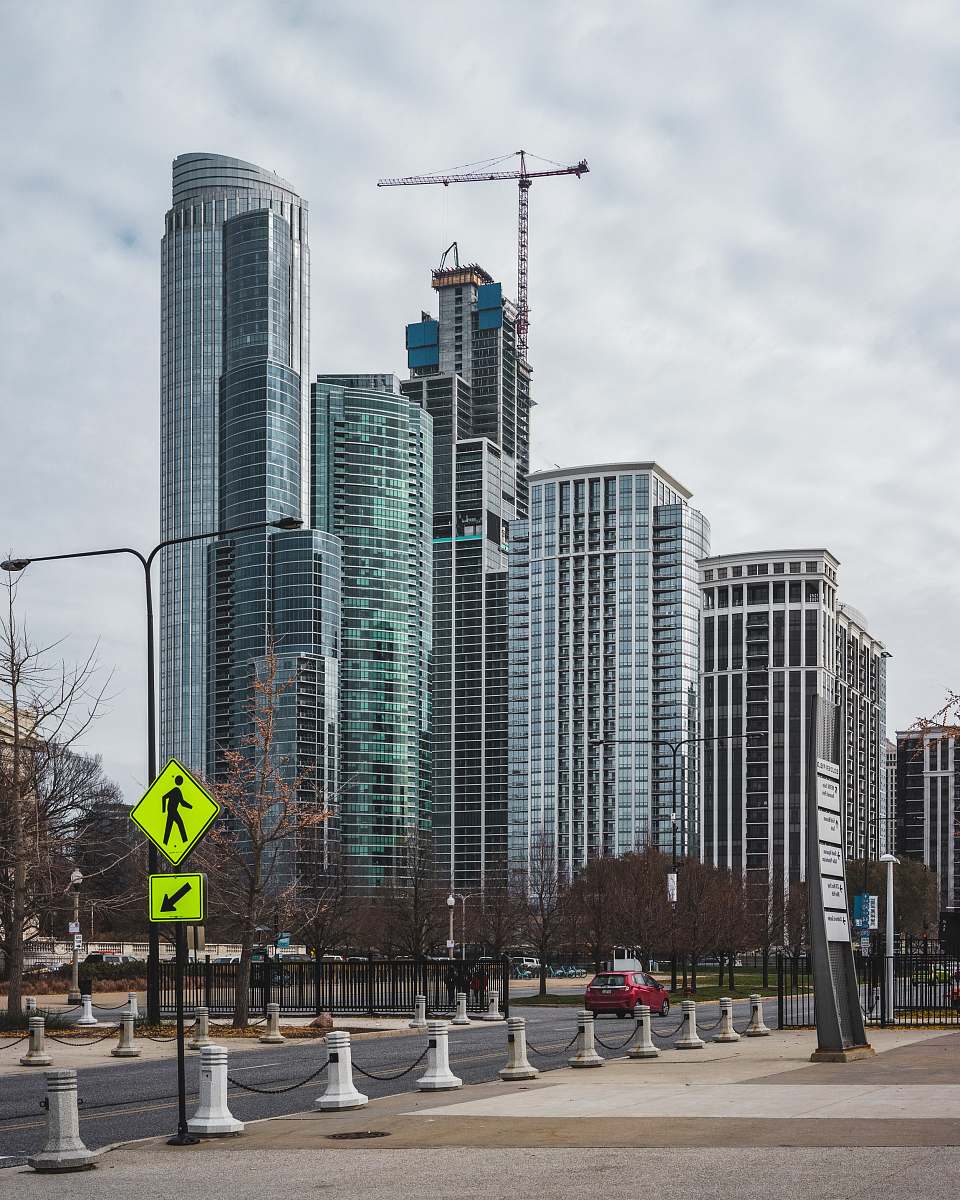 city tower crane in building urban