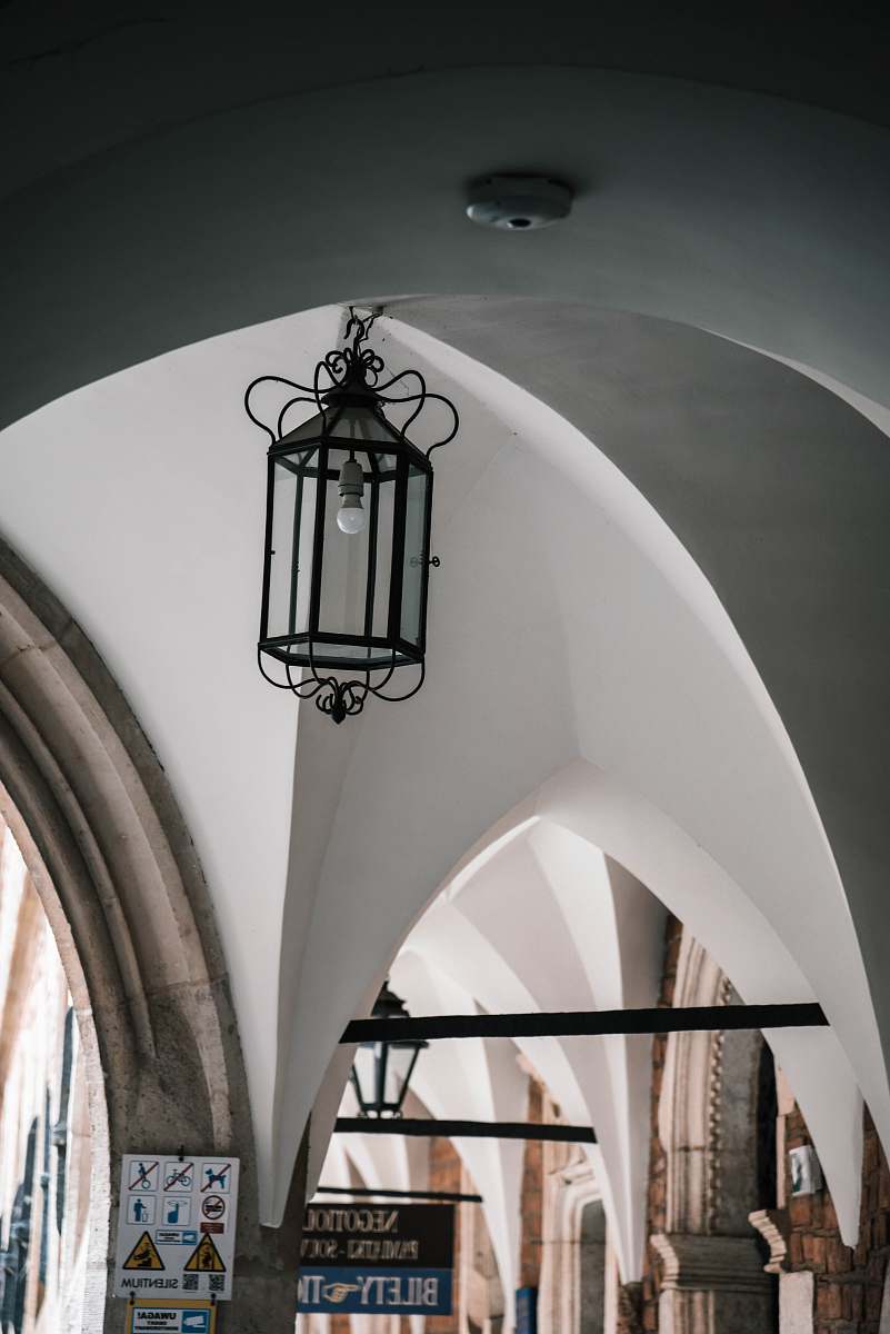 architecture turned-off lamp grey