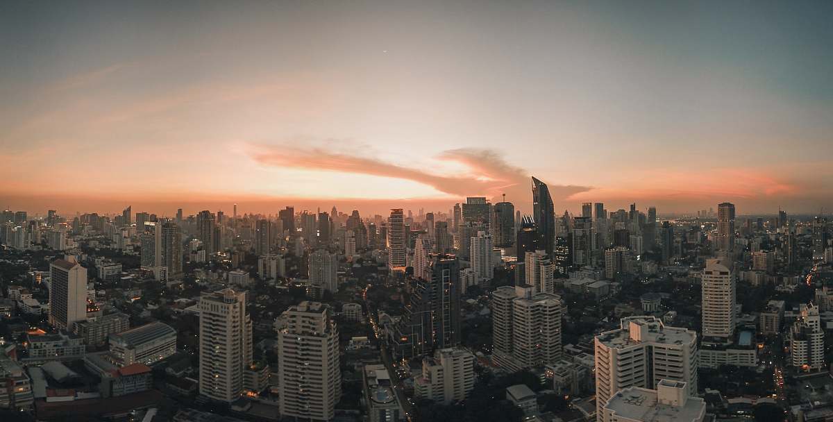 bangkok aerial photography of high-rise buildings thailand