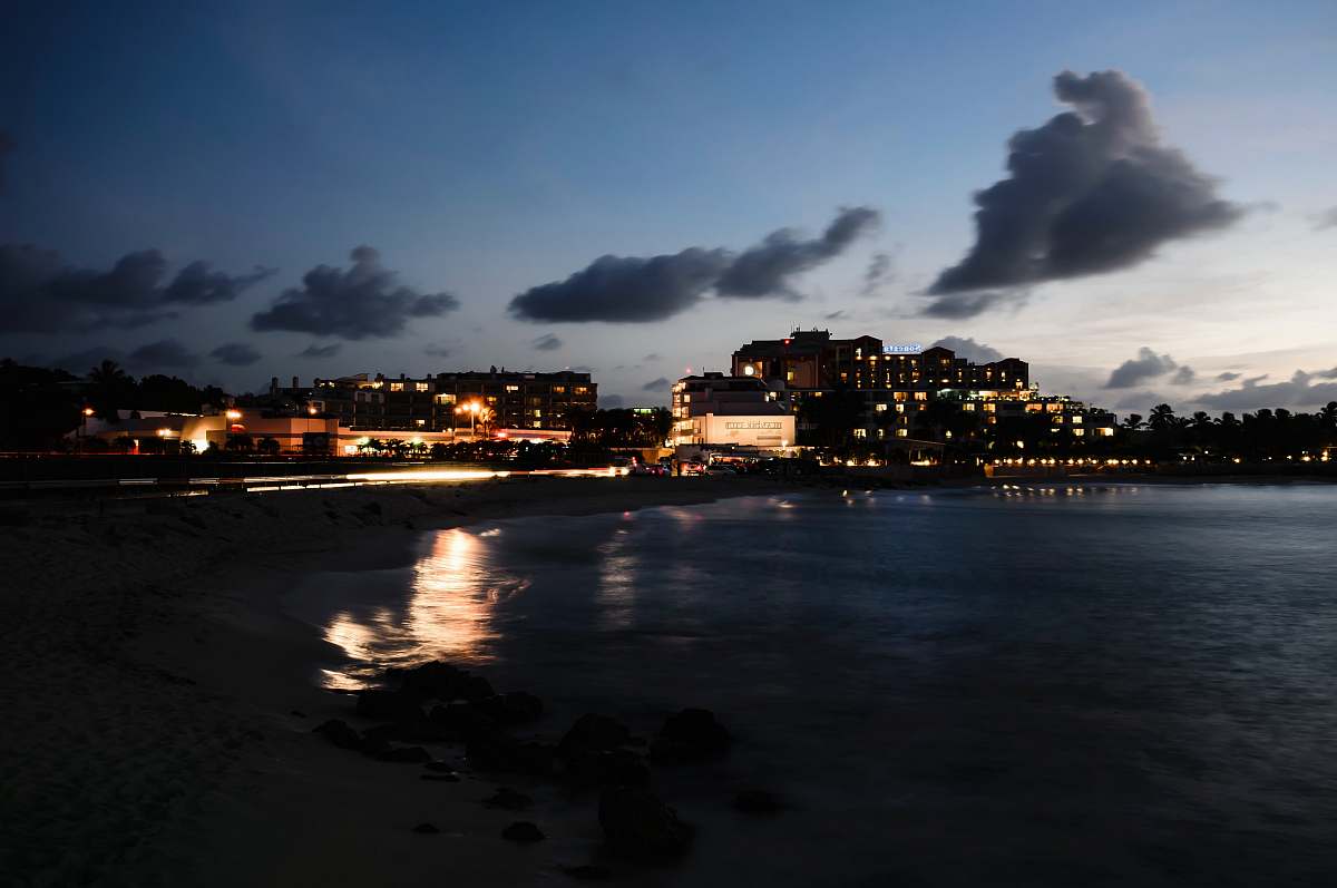 metropolis beach during nighttime urban