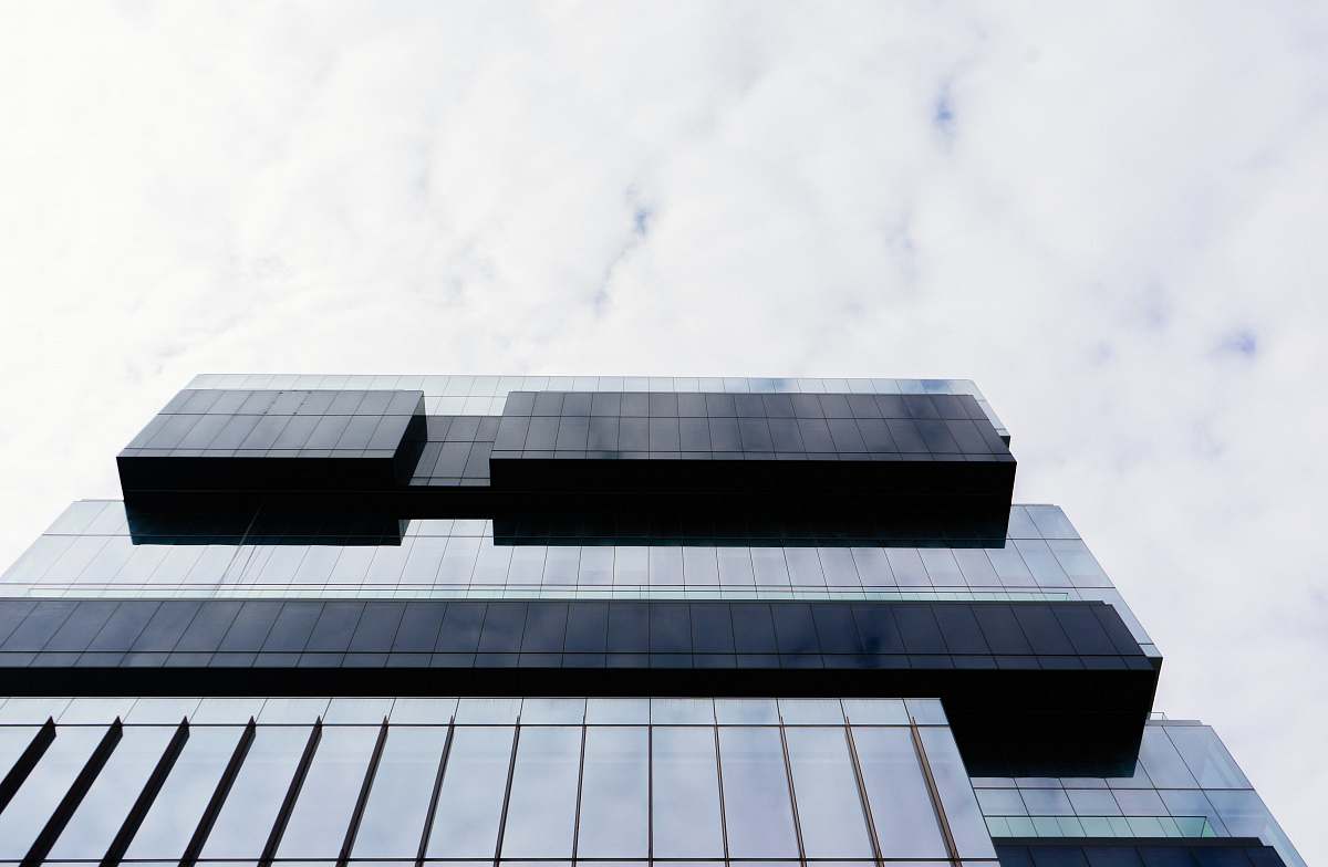 building black and gray glass building office building