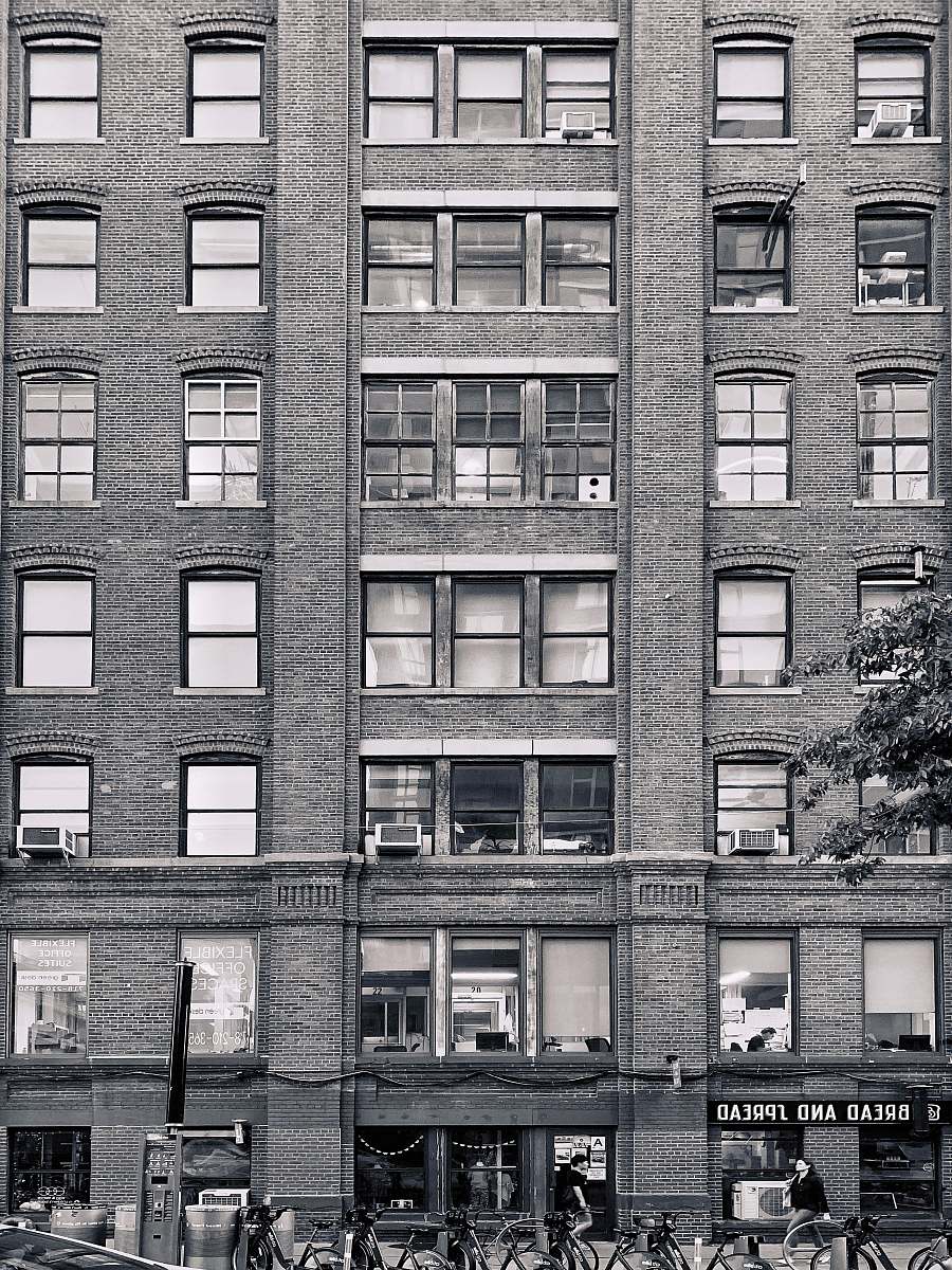 urban gray high-rise building black-and-white