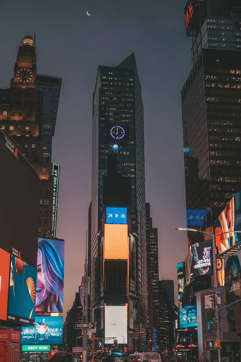 urban highrise buildings during night time building
