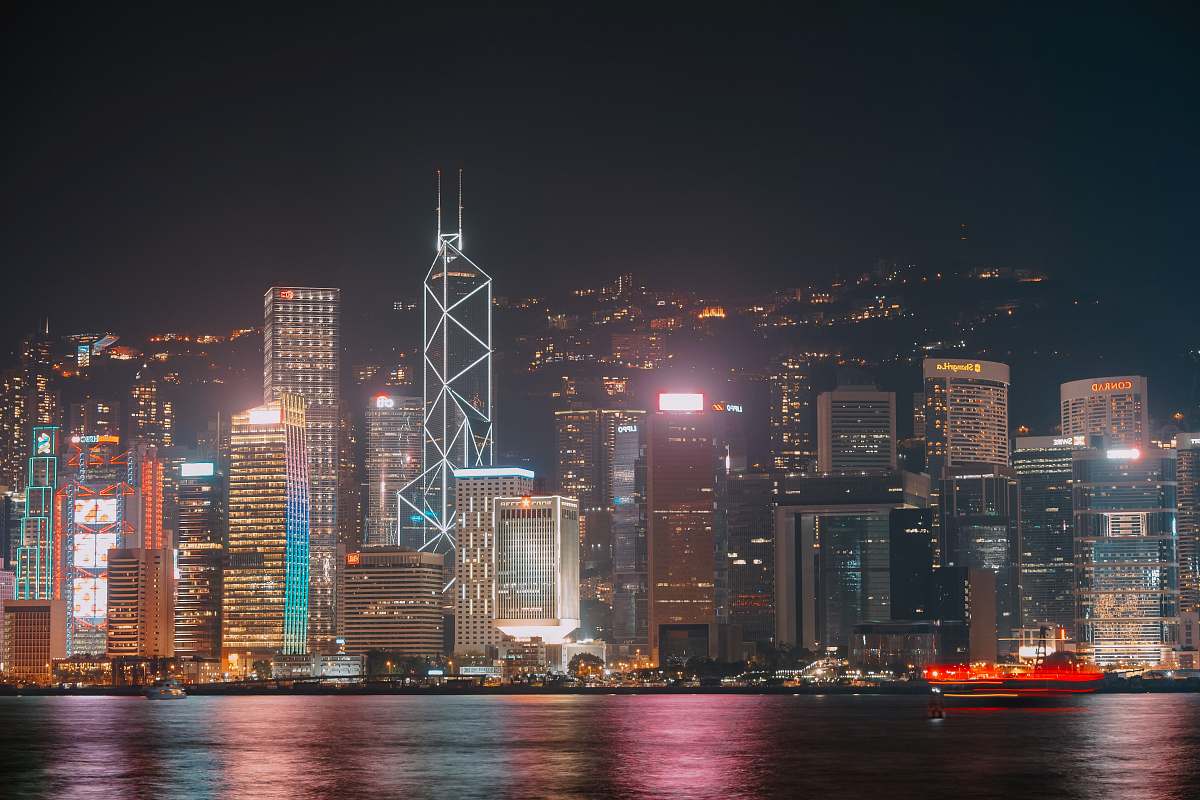 urban Hong Kong cityscape during nighttime hong kong island