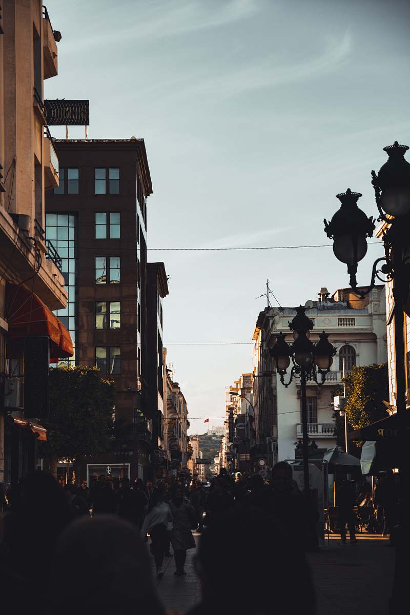 urban people gathered in one place town