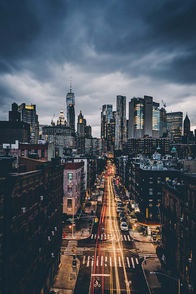 road skyline city scenery urban