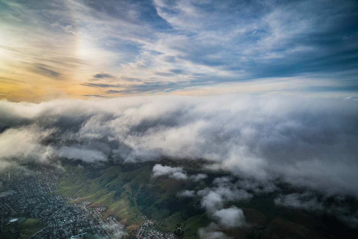 sky aerial view of sea of clouds nature