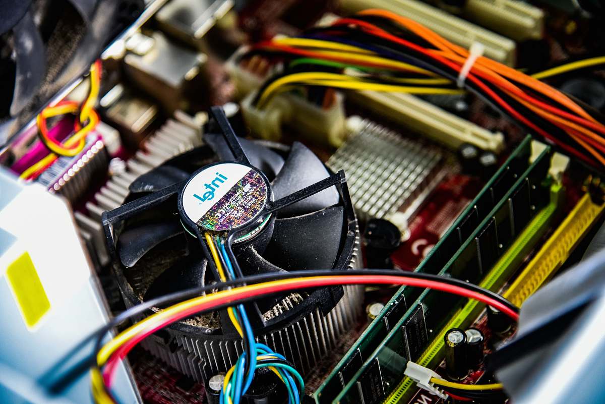 computer Intel cable and fan computer hardware