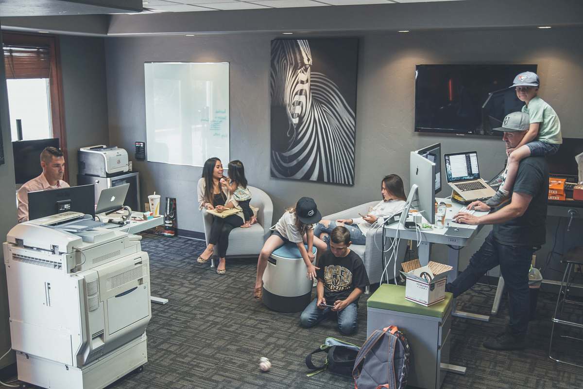 human people sitting inside room person