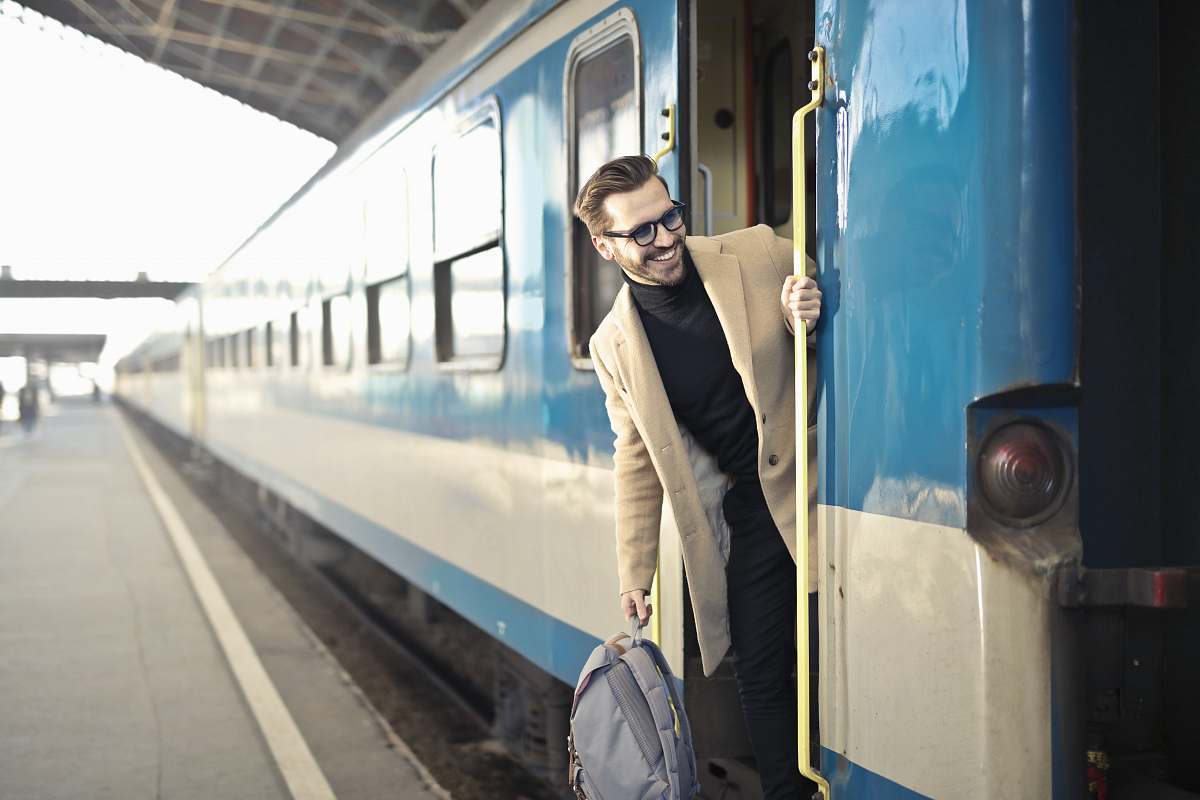 person man on train people