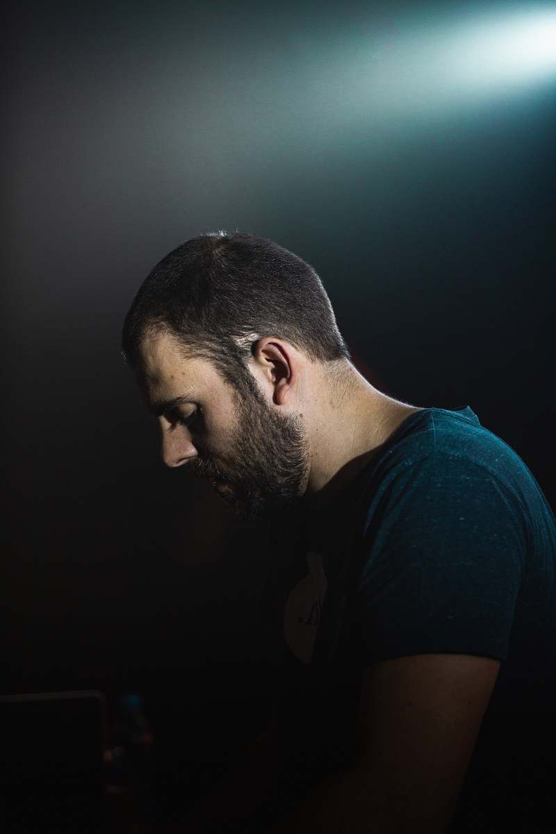 person man wearing blue T-shirt face