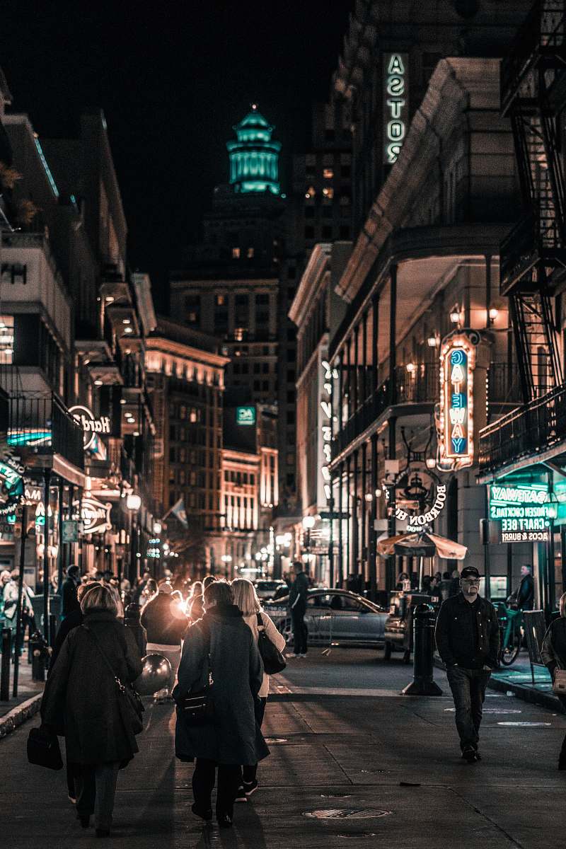 person people on road at night pedestrian