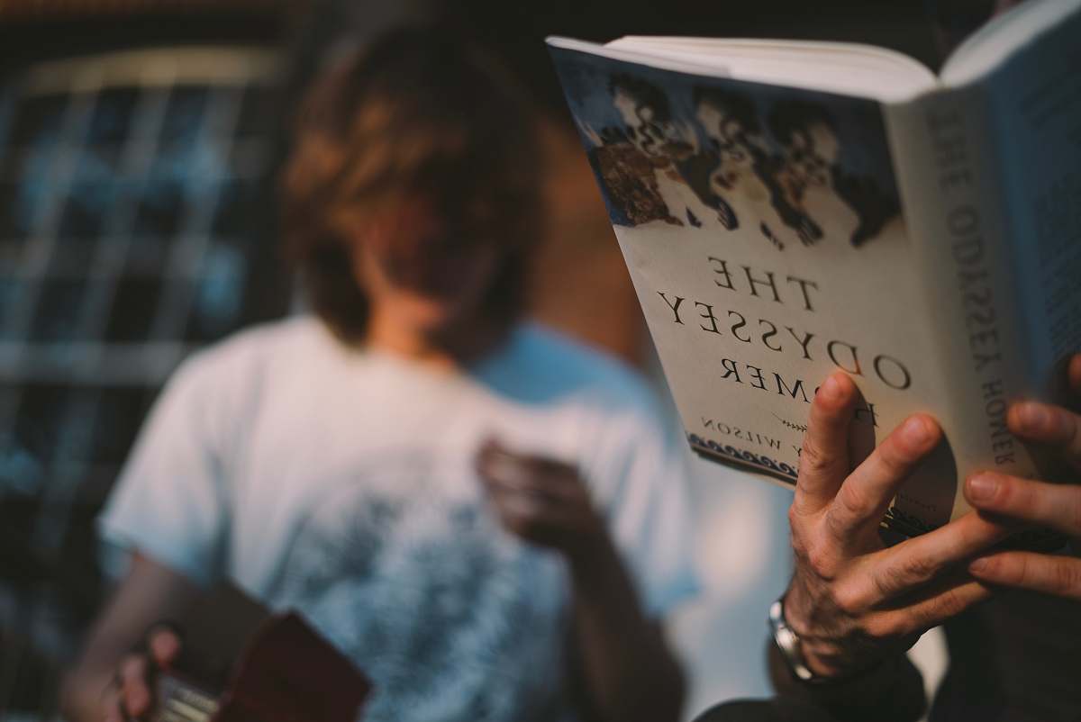 person person reading book people
