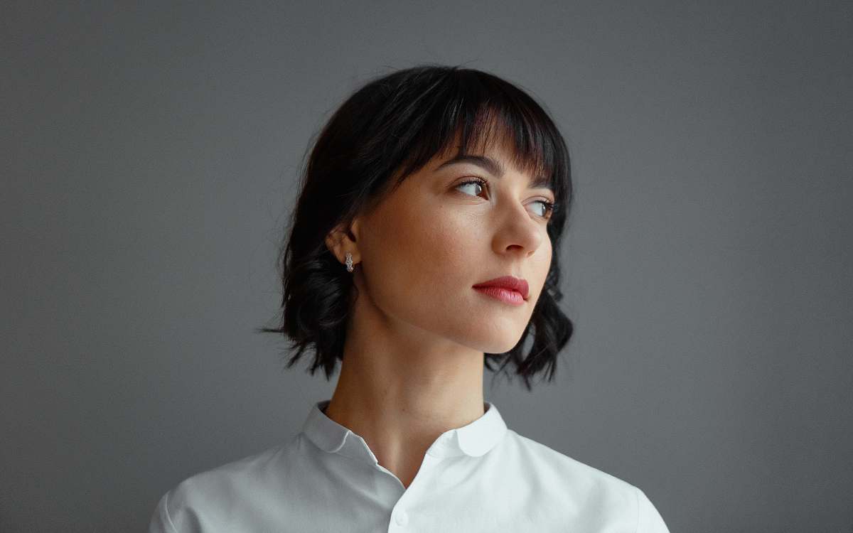 person woman wearing white shirt apparel